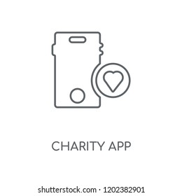 Charity App linear icon. Charity App concept stroke symbol design. Thin graphic elements vector illustration, outline pattern on a white background, eps 10.