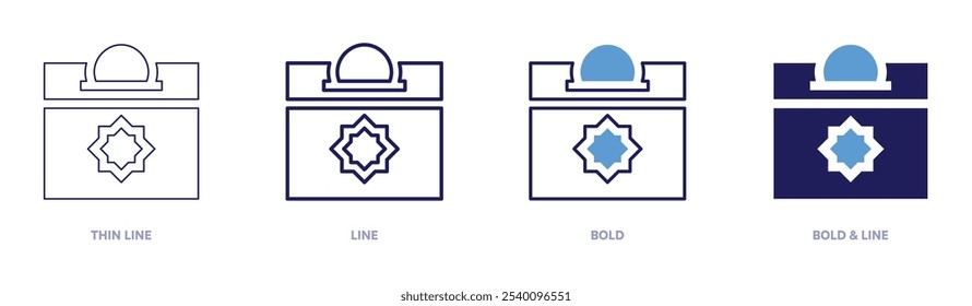 Charity auctions icon in 4 different styles. Thin Line, Line, Bold, and Bold Line. Duotone style. Editable stroke.