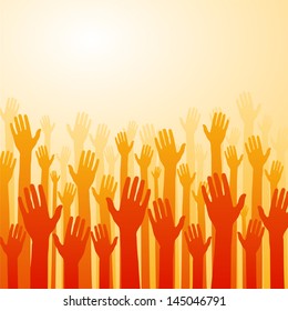 Charity Background Hands Orange Color Stock Vector (Royalty Free ...