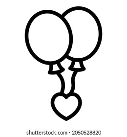 Charity balloons icon. Outline charity balloons vector icon for web design isolated on white background