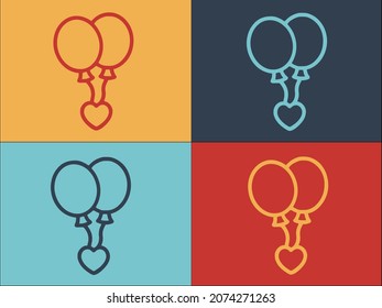 Charity Balloons Logo Template, Simple Flat Icon of charity,balloon,illustration