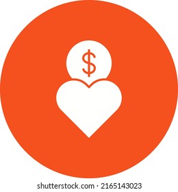 Charity Benefit Icon Vector Image. Can Also Be Used For Donations. Suitable For Mobile Apps, Web Apps And Print Media.