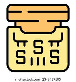 Charity box icon outline vector. People event. Help hand color flat