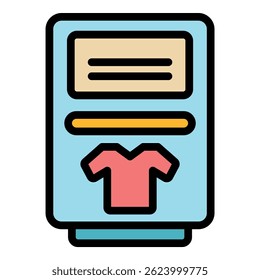 Icono de caja de caridad. Esquema de la caja de caridad Vector icono de color plano aislado