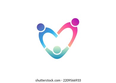 charity care, happy family, people medical health logo template