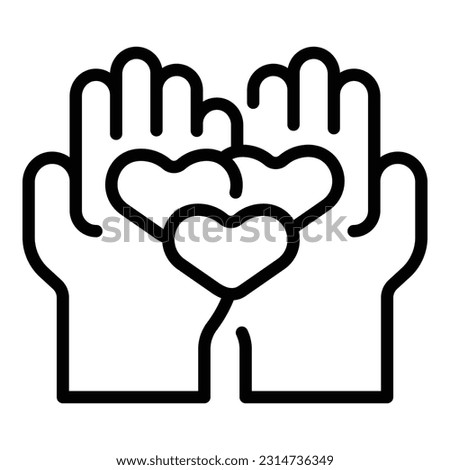 Charity care icon outline vector. Event donate. Family hand