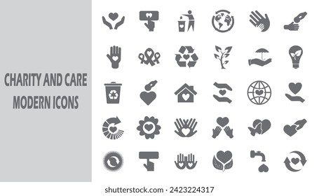 Charity and care modern icons. love sign.