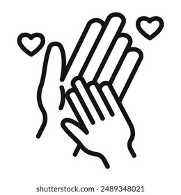 Charity for children icon Vector symbol or sign set collection in black and white outline