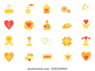 Charity Collection Icon Element Set