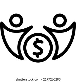 charity day icon group created using line style variations