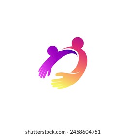 Charity design community, unity logo y people care design