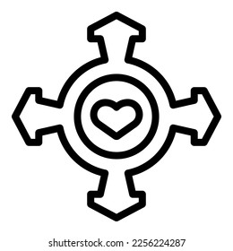 Charity direction icon outline vector. World person. Medical care
