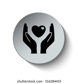 Charity and Donate icon. Helping Hands icon. Vector Illustration