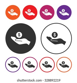 Charity and Donate icon. Helping Hands icon. Vector Illustration