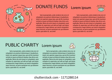 Charity and donation banner set. Vector illustration eps 10