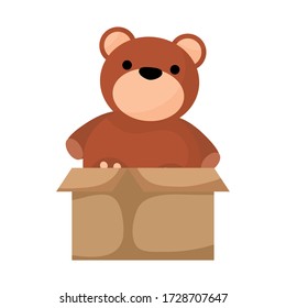 charity donation box with bear teddy vector illustration design - Shutterstock ID 1728707647