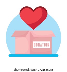charity donation box with heart vector illustration design