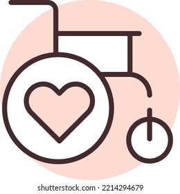 Charity and donation disability, illustration, vector on white background.