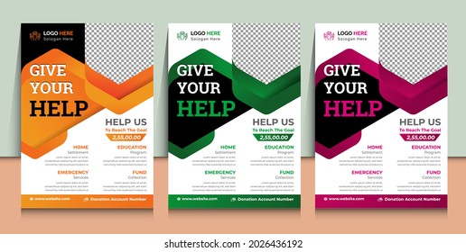Charity donation Flyer Poster Template Design