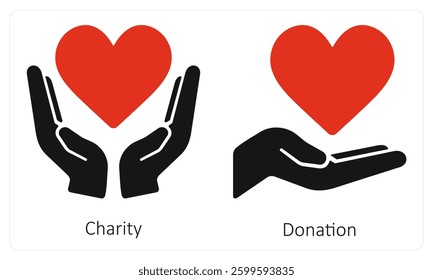 Charity and Donation icon concept