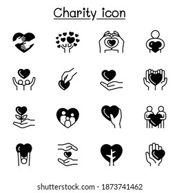 Charity and Donation icon set vector illustration graphic design
