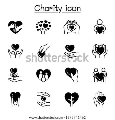 Charity and Donation icon set vector illustration graphic design
