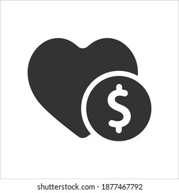 Icono de donación de caridad, gráficos vectoriales