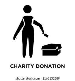 Charity donation icon vector isolated on white background, Charity donation transparent sign