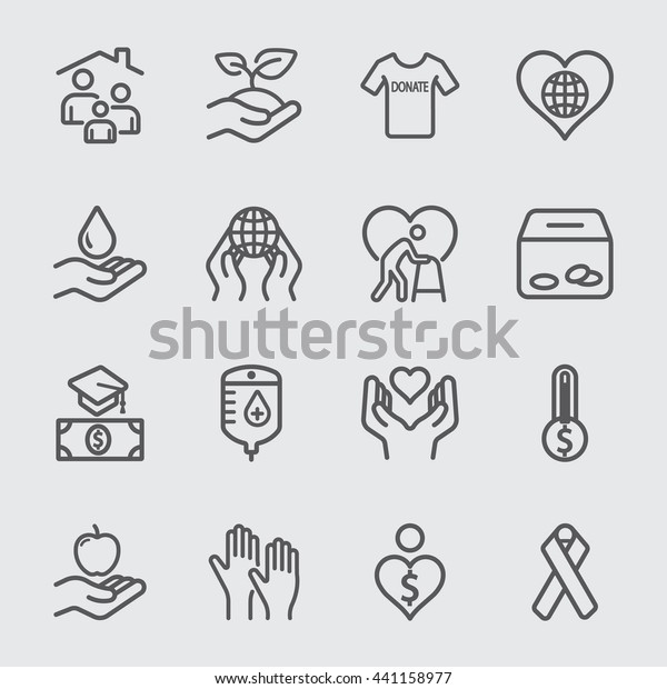 Charity and Donation line icon\
2