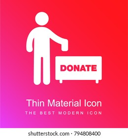 Charity donation red and pink gradient material white icon minimal design