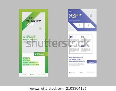 Charity and donation roll up banner design templates with vector, Charity Existence and donation poster and flyer design templates, 
