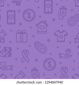 La caridad y la donación son un patrón sin fisuras. El equipo ayuda a la caridad y comparte la esperanza. Centro de voluntarios, evento de recaudación de fondos, refugio.