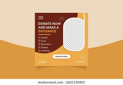 Charity Donation Social Media Post Template