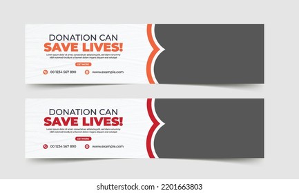 Charity donation social media promotion web banner leaflet template. Save Lives banner design, donation banner design, charity brochure design, donate people 