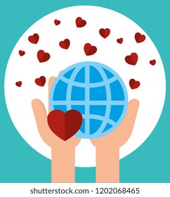 charity donation with sphere planet