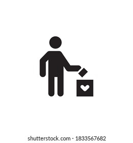 plantilla de diseño de iconos vectoriales de donación de caridad