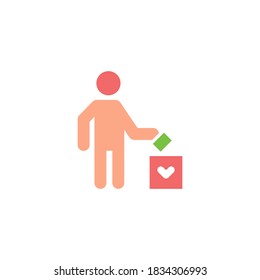 plantilla de diseño de iconos vectoriales de donación de caridad
