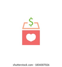 plantilla de diseño de iconos vectoriales de donación de caridad