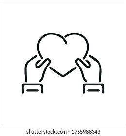 Charity donation vector icon set