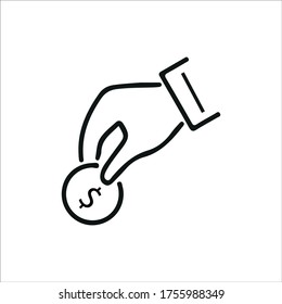 Charity donation vector icon set