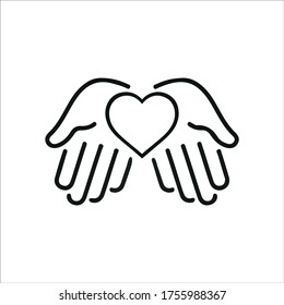Juego de iconos del vector de donación de caridad