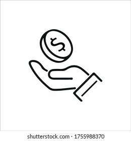 Charity donation vector icon set