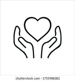 Juego de iconos del vector de donación de caridad