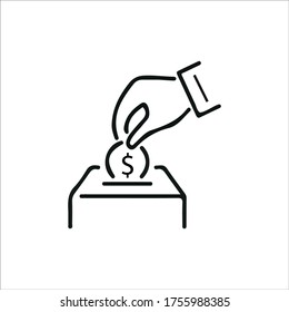 Charity donation vector icon set