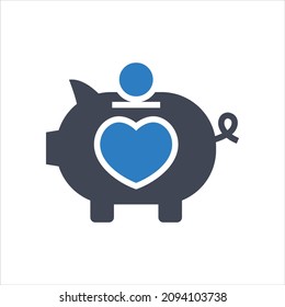 Charity donation vector icon symbol design