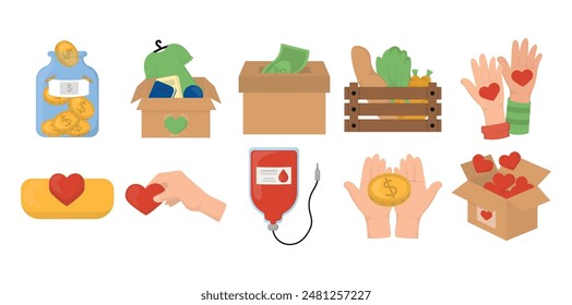 Conjunto de Vectores de Caridad y Donación