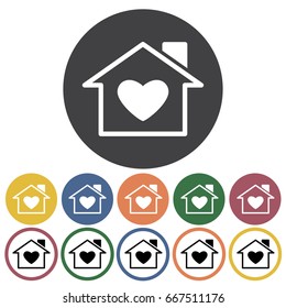 Charity, donation and volunteer work concept icons. Vector Illustration
