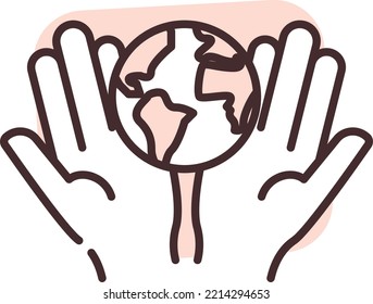 Charity and donation world peace, illustration, vector on white background.