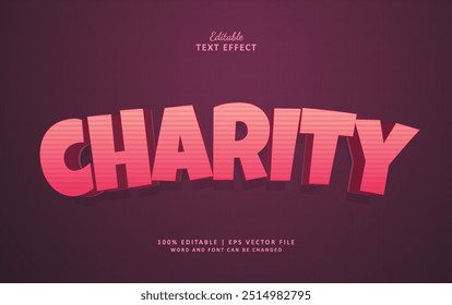 Charity editable text effect styl3 3d modern style. Text effect theme medical healtcare