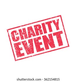 Charity event, grunt stamp, vector illustration